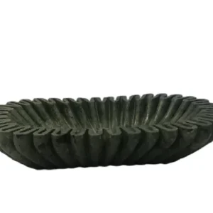 16" ARKIN WAVY MARBLE BOWL, GREEN