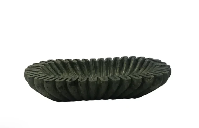 16" ARKIN WAVY MARBLE BOWL, GREEN